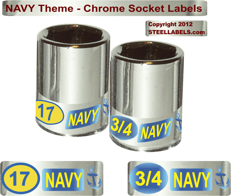 NAVY Chrome Socket Labels